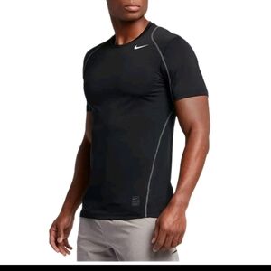 Nike Men's Black Pro Cool Fitted Dri-FIT Activewear Running Lightweight Shirt S